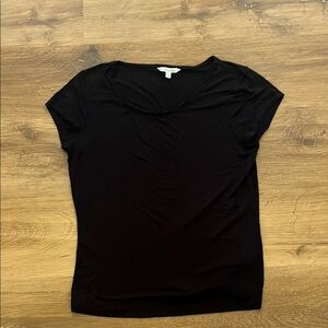 Women’s Brooks Brothers Black Fitted Cap Sleeve T-Shirt